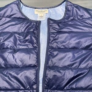 Norm Thomson Navy Blue Reversible Lightweight Puffer Jacket Size M NWOT
